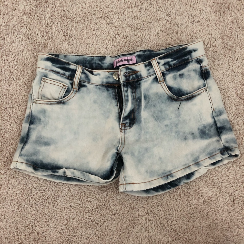 tie dye jean shorts